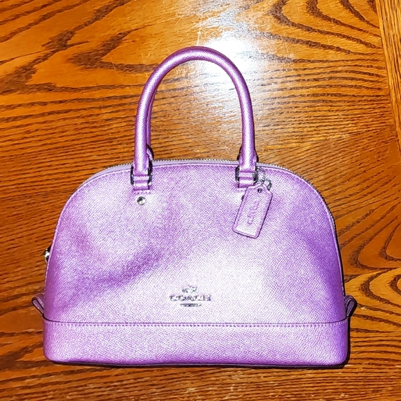 Coach Mini Sierra Silver Metallic Lilac Purse and Wallet Set - Picture 2 of 12